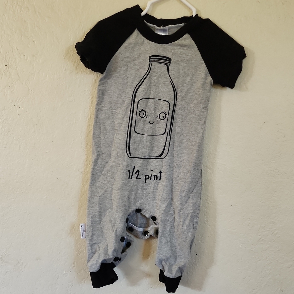 Cute Gray and Black Baby Romper